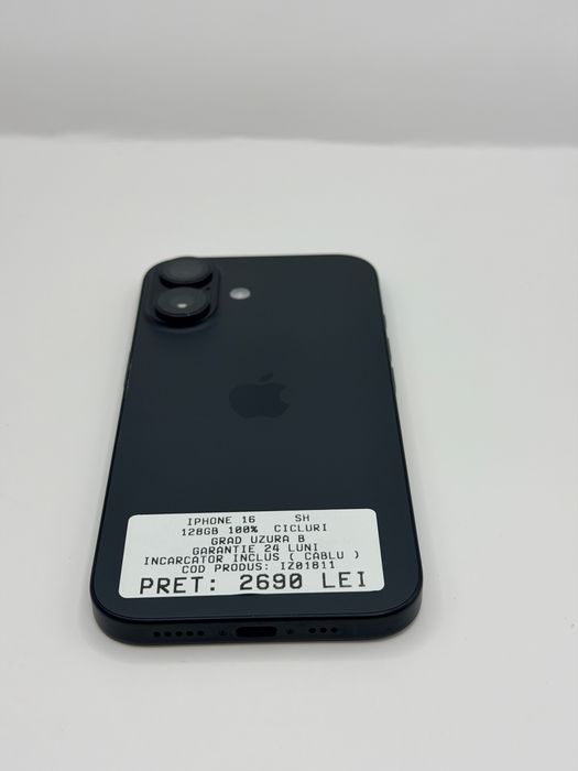 Iphone 16 128GB 100% Garantie BuyBack Rate - zonemag.ro