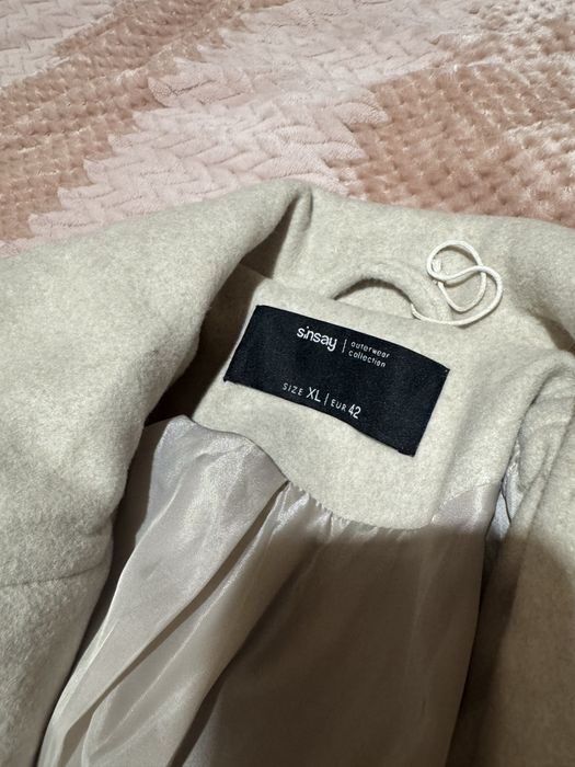 Дамско бежово палто XL - Sinsay