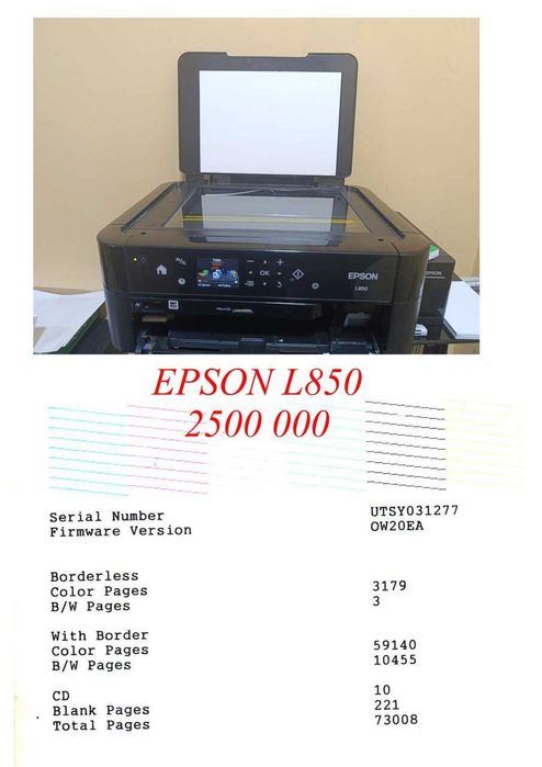 Epson L850 sotiladi. Xolati yaxshi