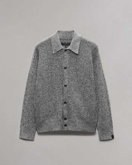Rag & Bone, Cardigan din bumbac Dexter Marl, Gri, M