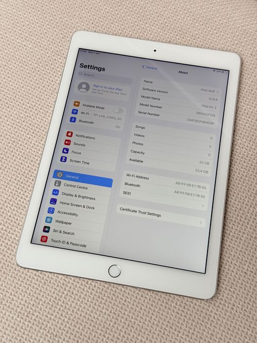 iPad Air 2 Wi-Fi Silver