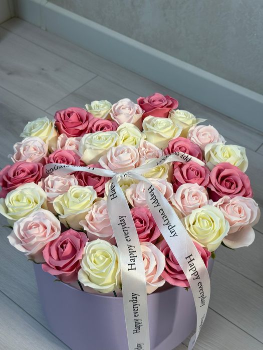 101 роза Алматы . Мыльные розы