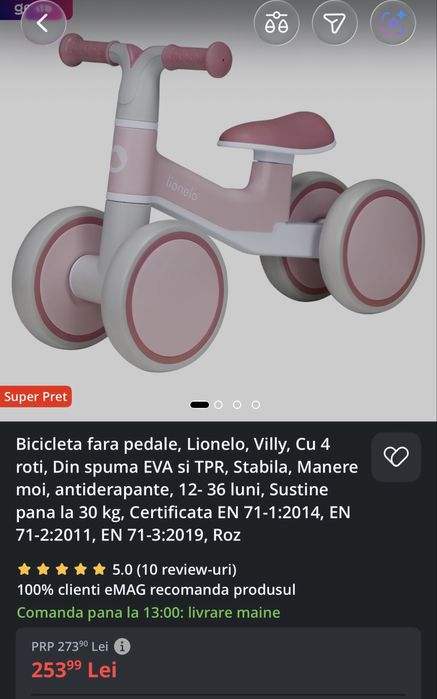 Bicicletă Lionelo Villy