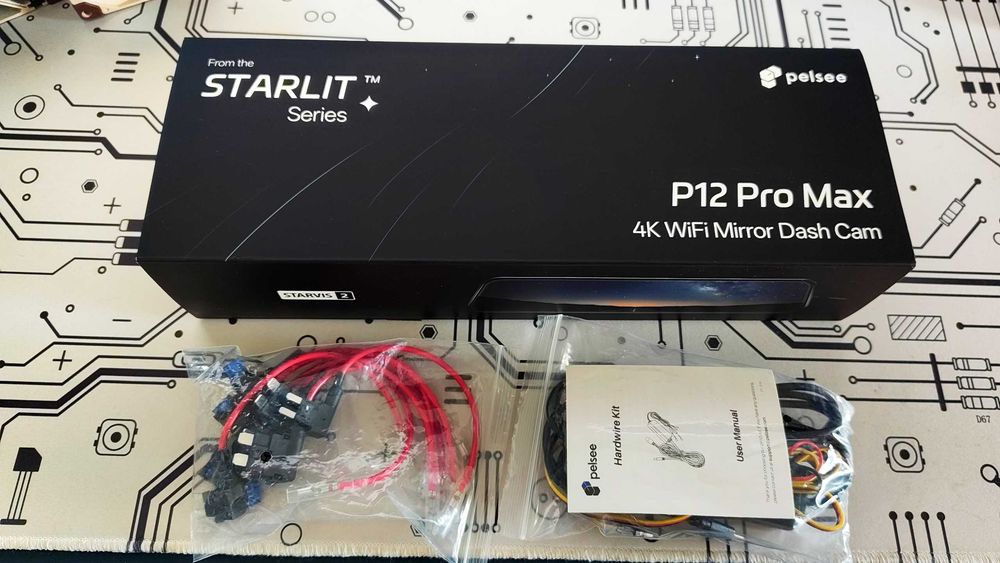 Camera auto de bord fata-spate Pelsee P12 Pro Max - 4K senzor IMX678 STARVIS 2 - tip oglinda retrovizoare