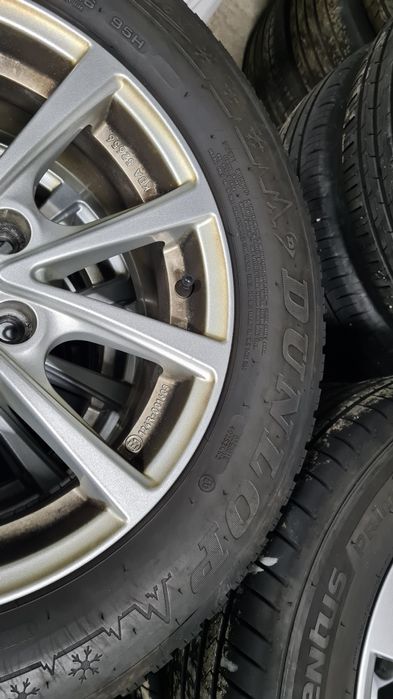 Jante aliaj 5x112 + anvelope iarna DUNLOP, DOT 4623, profil cca 7mm !!