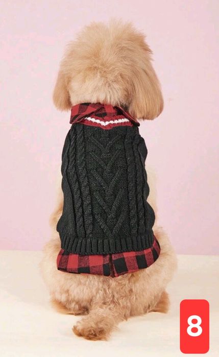 Коледни дрешки за кученца и котки от XS до L; пуловер за куче и коте