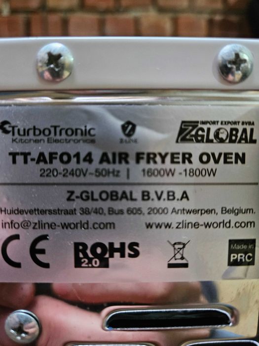 Friteuza profesionala cu aer cald 3in1 TurboTronic TT-AFO14,Alb
