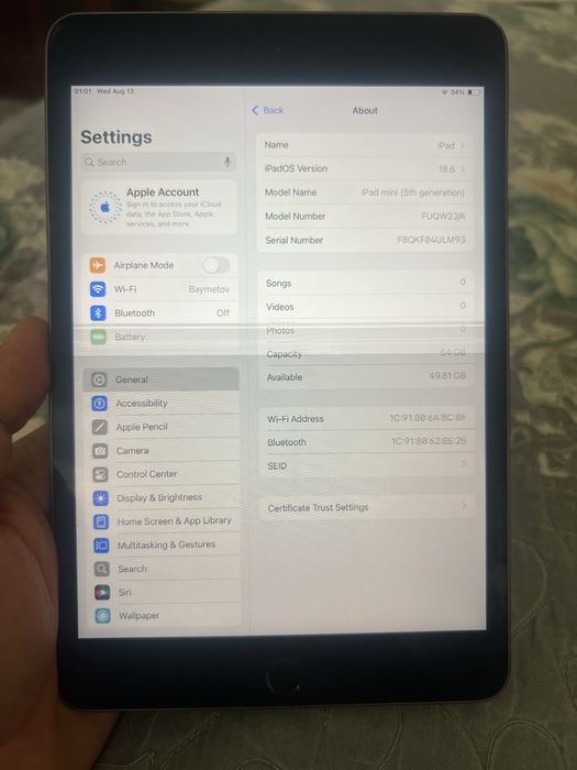 Ipad mini 5-gen. 64 gb