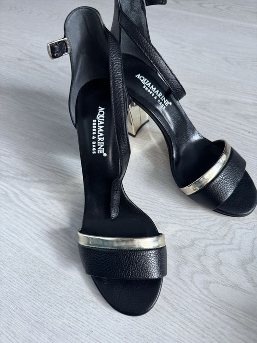 Сандали от естествена кожа, ток 8 см.