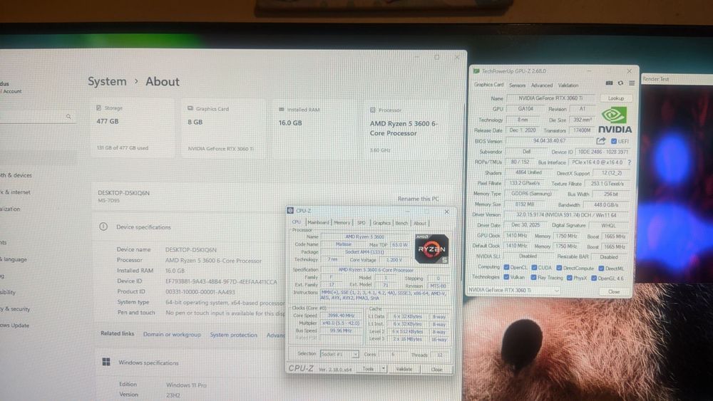 Геймърски PC: Ryzen 5 3600  + RTX 3060 Ti | 16GB RAM | RGB
