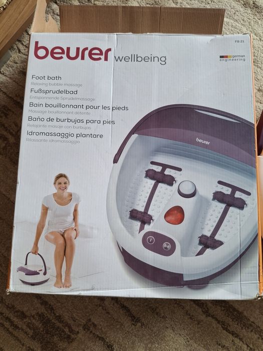 Вана за педикюр в бяло и лилаво