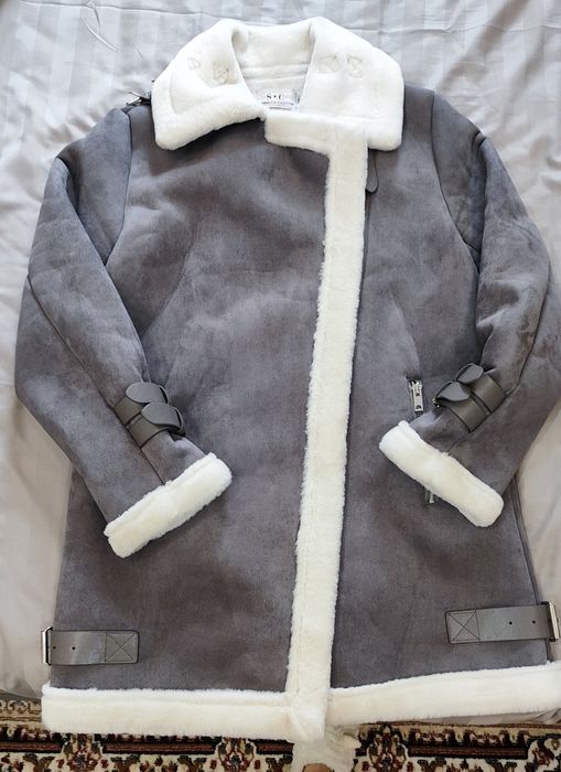 Дубленка серая 46 рр