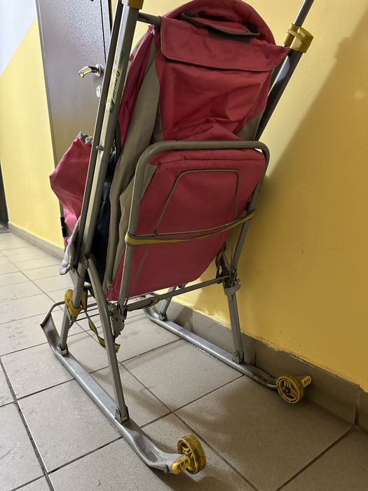 Санки коляска с маленькими колесами