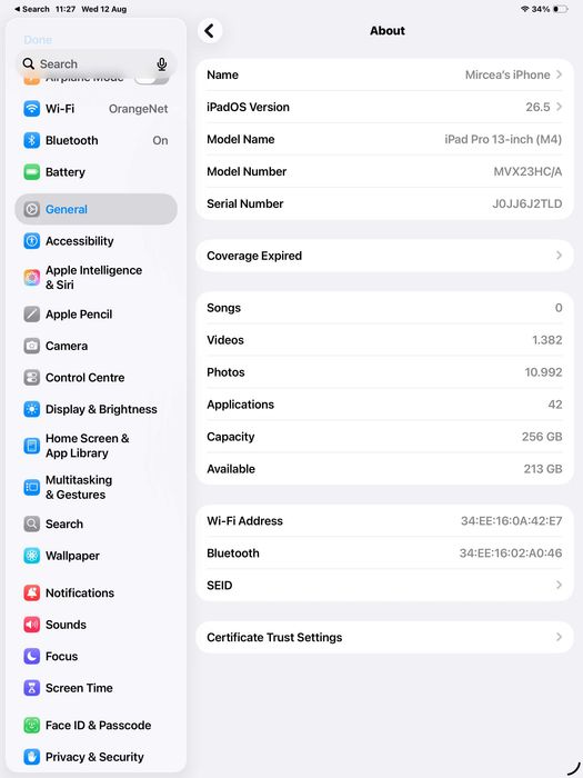 iPad Pro 13 M4 256GB + Magic Keyboard Apple, baterie 99%