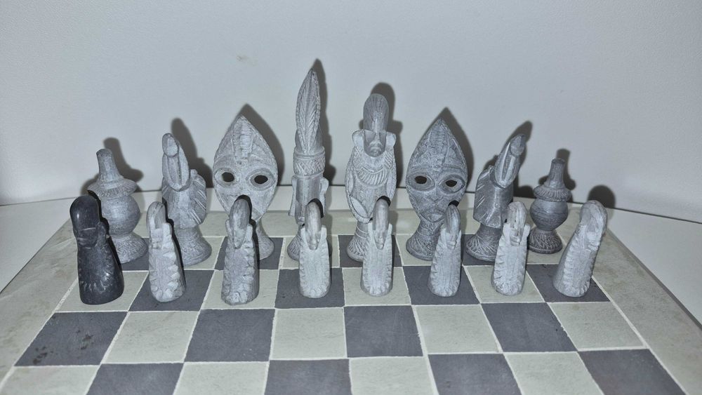 Sah tabla joc strategie lucrat manual hand made in Africa chess placa
