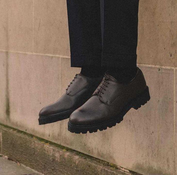 Pantofi derby 44 plain toe premiumTeddy Clark NOI piele naturala