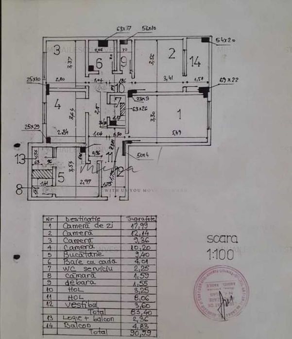 Inchiriez Apartament 4 Camere decomandat Militari Uverturii / Dezrobirii 91 mp, 2 balcoane Etaj 8