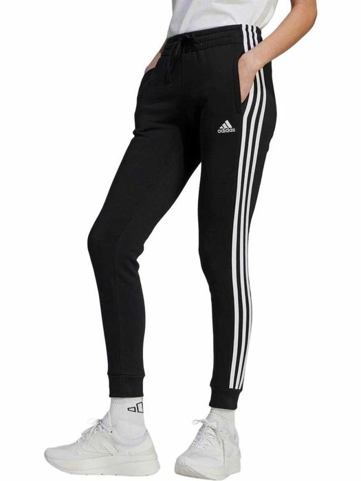 Нов дамски спортен панталон Adidas – черен с бели ленти