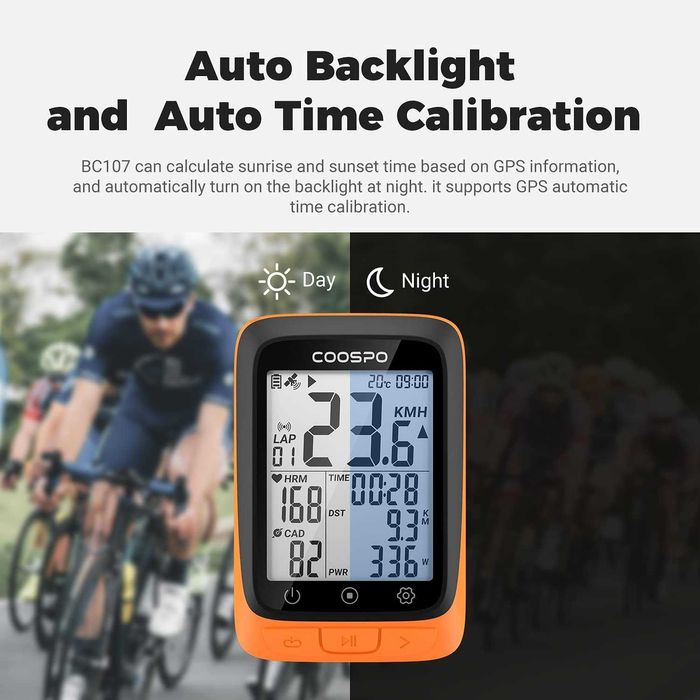 Велокомпютър CooSpo BC107 GPS ANT+ Bluetooth