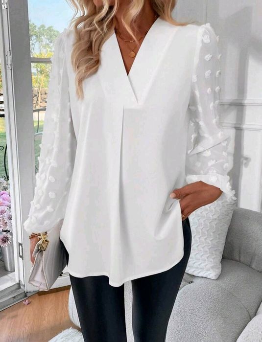 Bluza alba dama -  voal alb