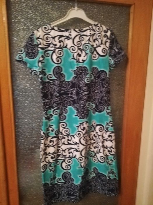 Rochie cu imprimeu de culoare albastra, Marimea 42 (L)