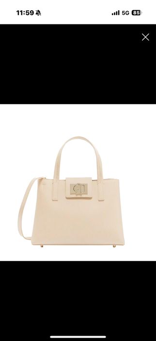 Geanta Furla, din piele naturală, culoare beige,