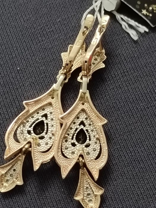 Золотые серьги  "Принцесса"