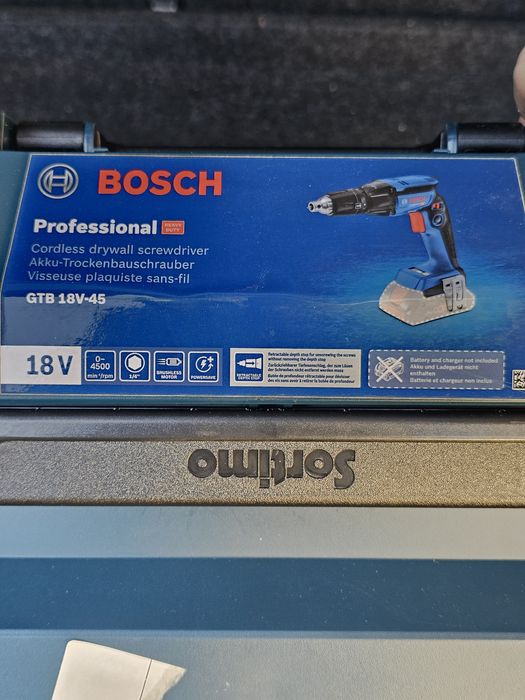 Aparat de gaurit Bosch GTB 18V-45, 4500 RPM, 18V, 56x261x193mm, negru