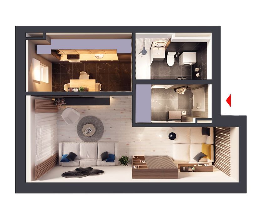 HILS Titanium Garsoniera tip 1D parter