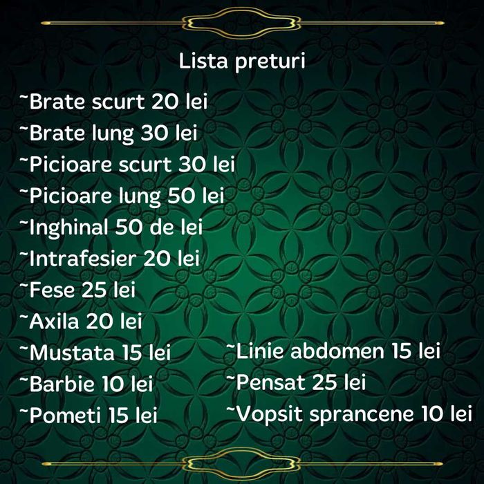 Servicii de epilat la domiciliul clientei