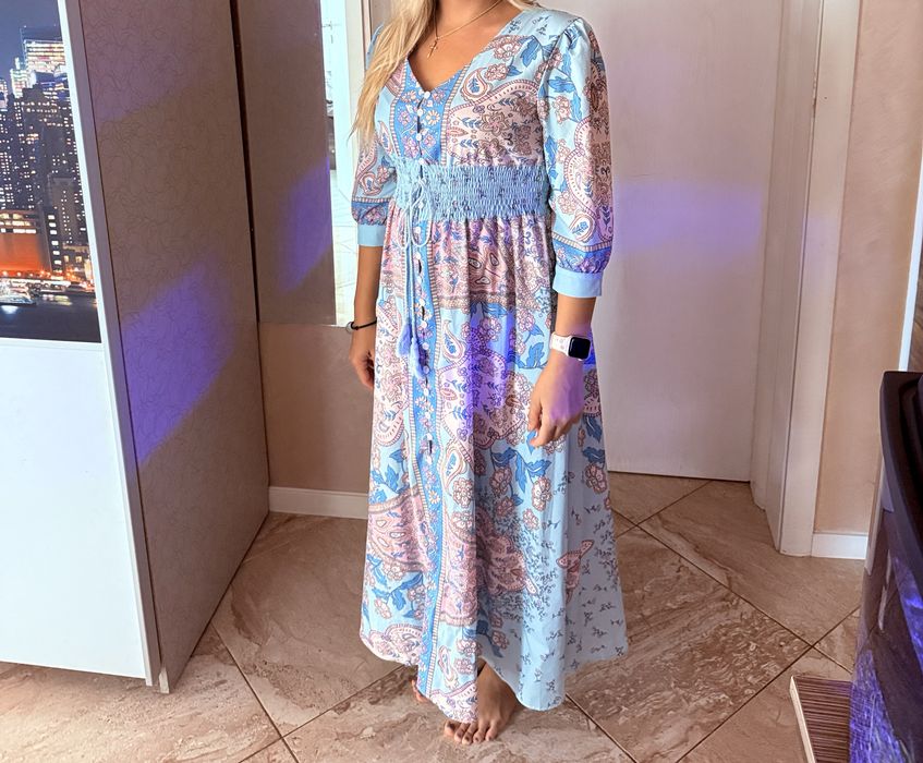 Дълга шнур рокля