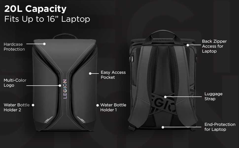 Rucsac Lenovo Legion 16-inch Armored Gaming Backpack GB900 20L Rezistent Apa/Socuri