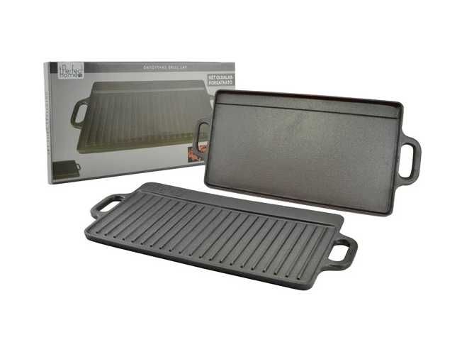 Placa / plita grill BBQde fonta cu două suprafețe 51x24cm, noua