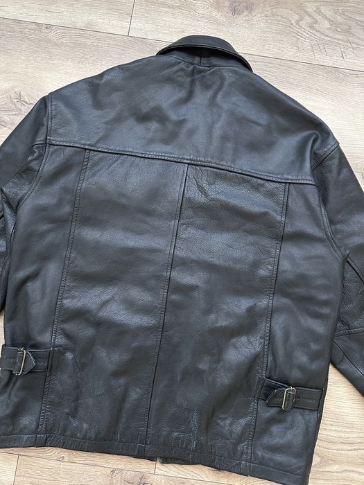 Geaca Piele Naturala Cu Guler Captusit Gros Barbati | Marime XL