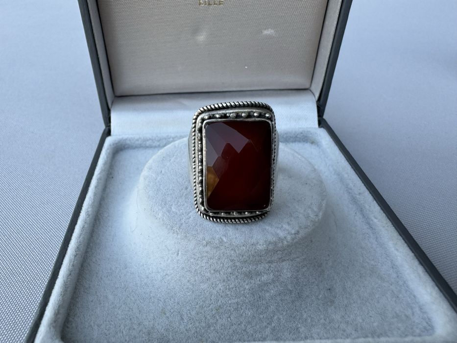 Inel argint si carneol