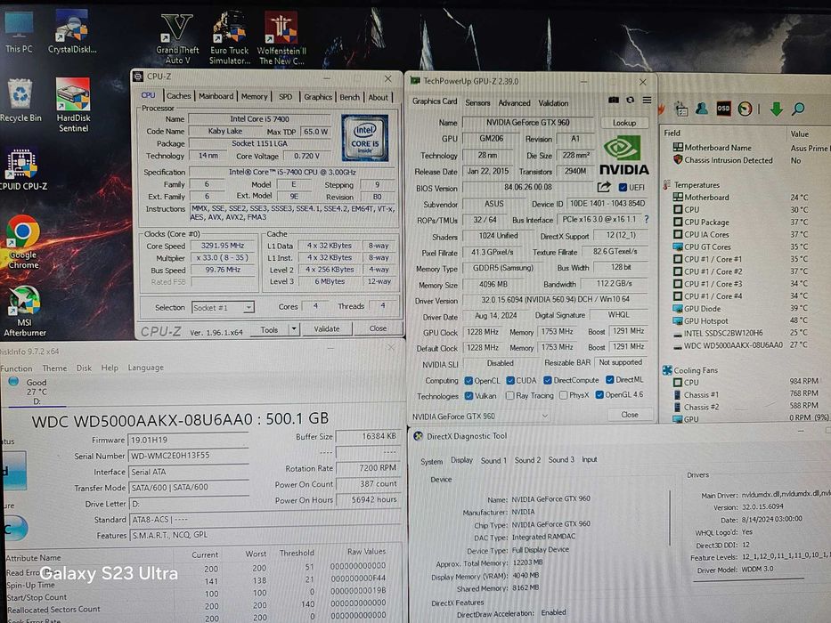 Unitate PC Gaming i5 7400 3.5Ghz/16GB DDR4/GTX960 4GB GDDR5/SSD GTA V