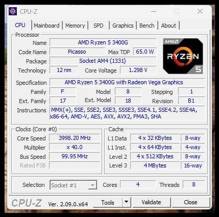 Компютър AMD Ryzen 5 3400G 16gb SSD Radeon™ RX Vega 11