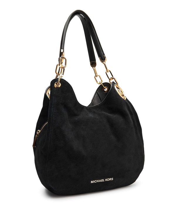 Оригинална велурена чанта MICHAEL Michael Kors LILLIE черна