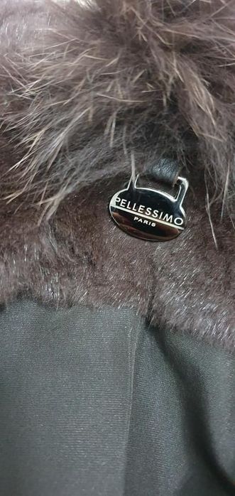 Haina de lux chinchilla rex cu guler de vulpe