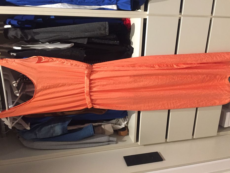 Дълга рокля Zara бананово оранж ярка