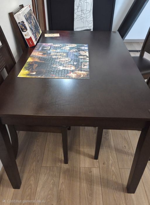 Masa dining lemn masiv cu 4 scaune