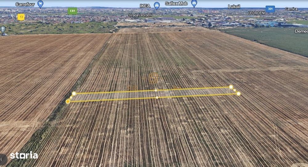 Teren 5000 mp, deschidere dubla - Popesti Leordeni, zona excelenta