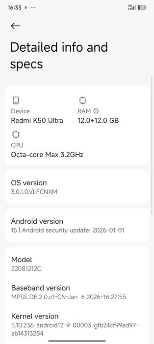 Redmi K50 ultra 12+12/256gb