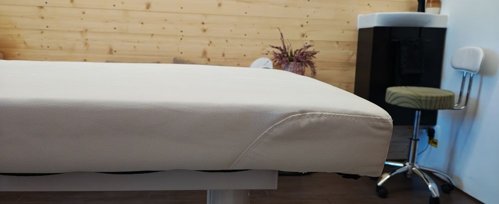 Pat cosmetica Alb, 186x70x70cm, Masa masaj profesional, 22kg