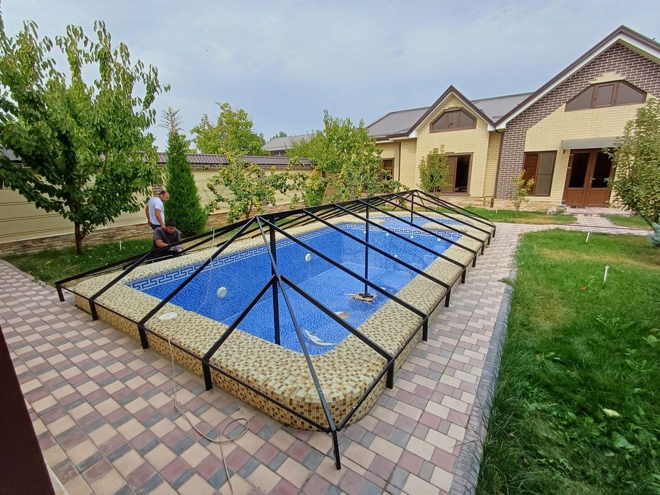 Бассен банер и баннер тент bassen baner banner tent установка киламиз