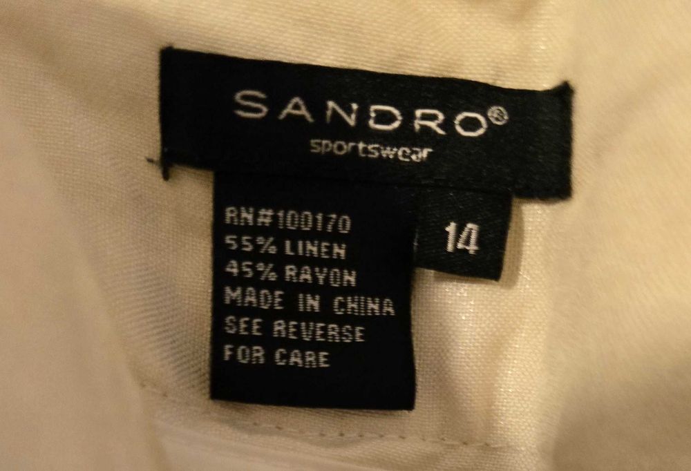 Sandro, pantaloni dama, 3/4, masura 14