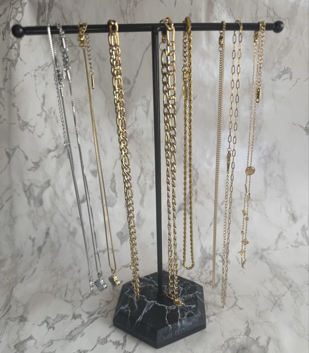 18к златно покритие гривна, колие, гердан, ланец, обеци van cleef