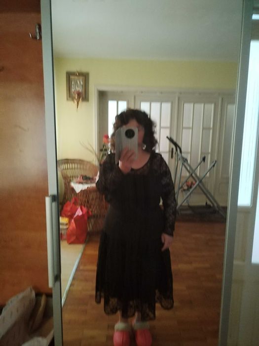 Rochie de ocazie, din dantela, neagra