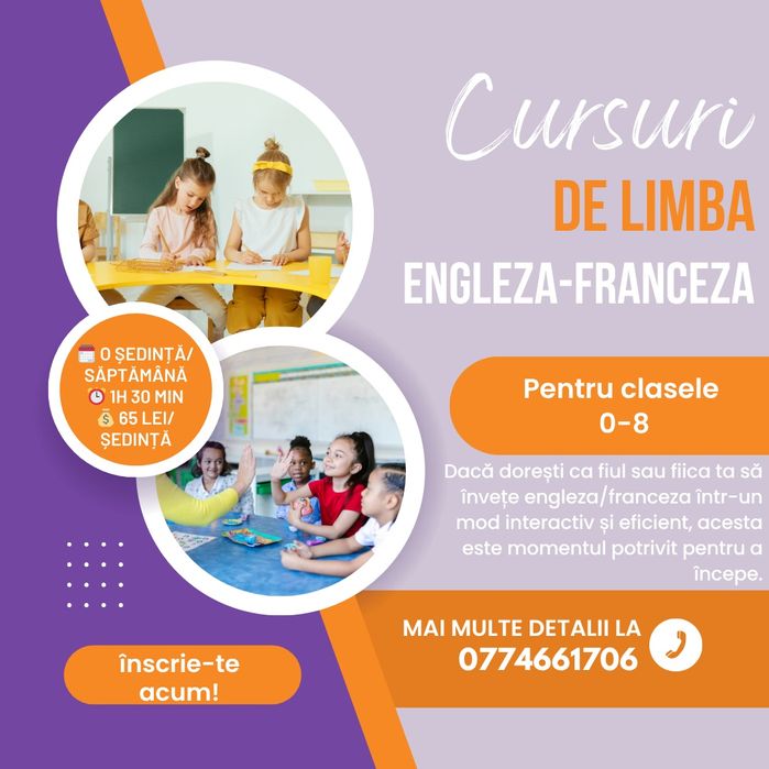 Meditații la engleză și franceză pentru copii – Oradea