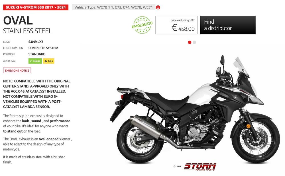 Evacuare completa Storm Oval - Suzuki V-Strom 650